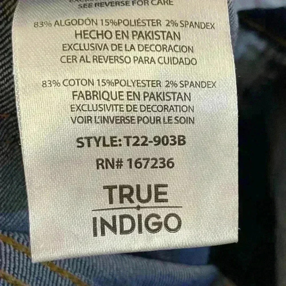 True Indigo Boys Dark Wash Stretch‎ Jeans Size 10 NWT - Picture 7 of 7
